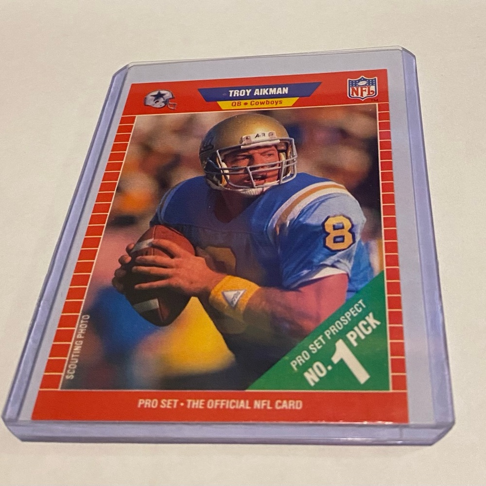 Troy Aikman RC Rookie 1989 Pro Set Football Card Vintage